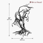 Tree Roots Design Horse Metal Art Wall Decor