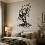Tree Roots Design Horse Metal Art Wall Decor