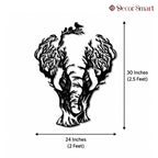 Tree Branch Elephant Design Metal Art Wall Decor