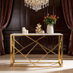 White Tempered Minimalist Stylish Console Table