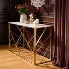 White Tempered Minimalist Stylish Console Table