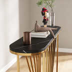 D-End Black Marble Gold Designer Base Console Table
