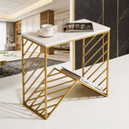 W-Base White Marble Top Console Table