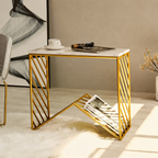 W-Base White Marble Top Console Table
