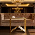 W-Base White Marble Top Console Table