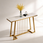Creative White Marble Golden Top Console Table