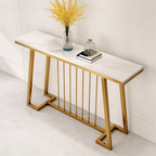 Creative White Marble Golden Top Console Table