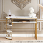 D-End 5 Tier White Marble Golden Console Table