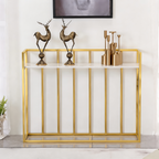 Hallway Rectangular White Marble Console Table