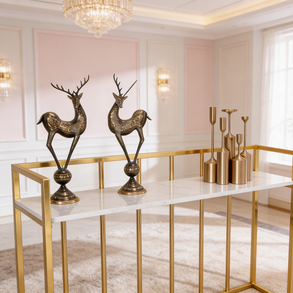 Hallway Rectangular White Marble Console Table