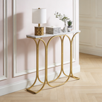 Sleek Entryway Elegance Rectangular White Marble Console Table