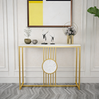 Urban Loft Rectangular White Marble Console Table