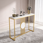 Urban Loft Rectangular White Marble Console Table