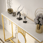 Urban Loft Rectangular White Marble Console Table