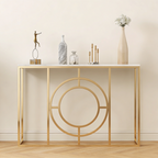 Modern Minimalist White Marble Gold Console Table