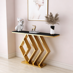 The Essence Of Style Black Marble Golden Console Table
