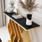 The Essence Of Style Black Marble Golden Console Table