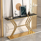 Refined Luxury Black Marble Hallway Console Table