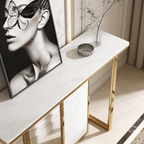 Modern Opulence White Marble Gold Console Table