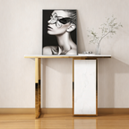 Modern Opulence White Marble Gold Console Table