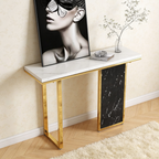 Modern Opulence Black Marble Gold Console Table