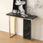 Modern Opulence Black Marble Gold Console Table