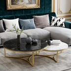 White &  Black Cisco Marble Nesting Table Set of 2