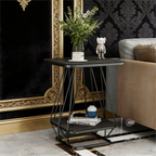 Modern Square Shaped Creative Artistic Black Metal Finish