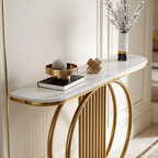 Circular Decorative Golden Metal Finish Stylish Console Table