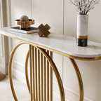 Circular Decorative Golden Metal Finish Stylish Console Table