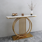 Circular Decorative Golden Metal Finish Stylish Console Table