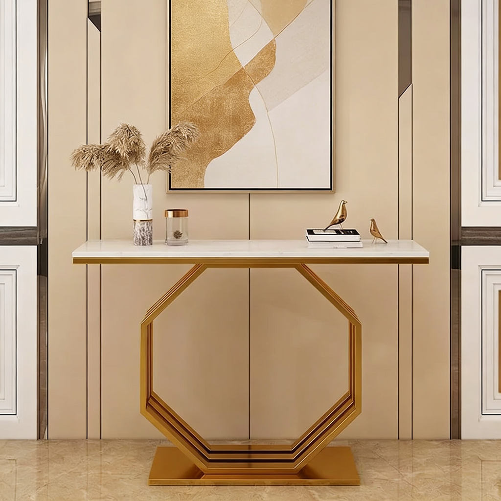 Contemporary Console Table with Bold Geometric Design