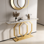Luxury Entryway Console Table with Artistic Hexagon Legs