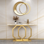 Luxury Entryway Console Table with Artistic Hexagon Legs