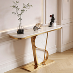 Premium Bold Marble Console Table with Artistic Twisting Gold Frame