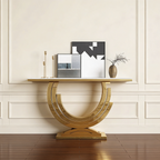 Modern Marble Console Table with Triple Arc Gold Base
