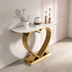 Artistic Marble Console Featuring Unique Gold Heart Frame