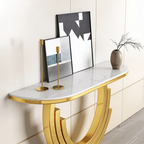 Luxury Marble and Gold Console Table Stunning Arch Design for Spacious Entryways