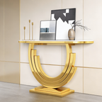 Luxury Marble and Gold Console Table Stunning Arch Design for Spacious Entryways