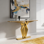 Luxury Marble Foyer Console Table with Origami Gold Base
