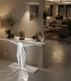 Luxury Modern LED Console Table | Designer Entryway Table with Geometric Base (SS 304)