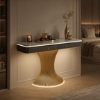 Modern Marble Console Table with LED Lighting | Luxury Gold Base Entryway Decor