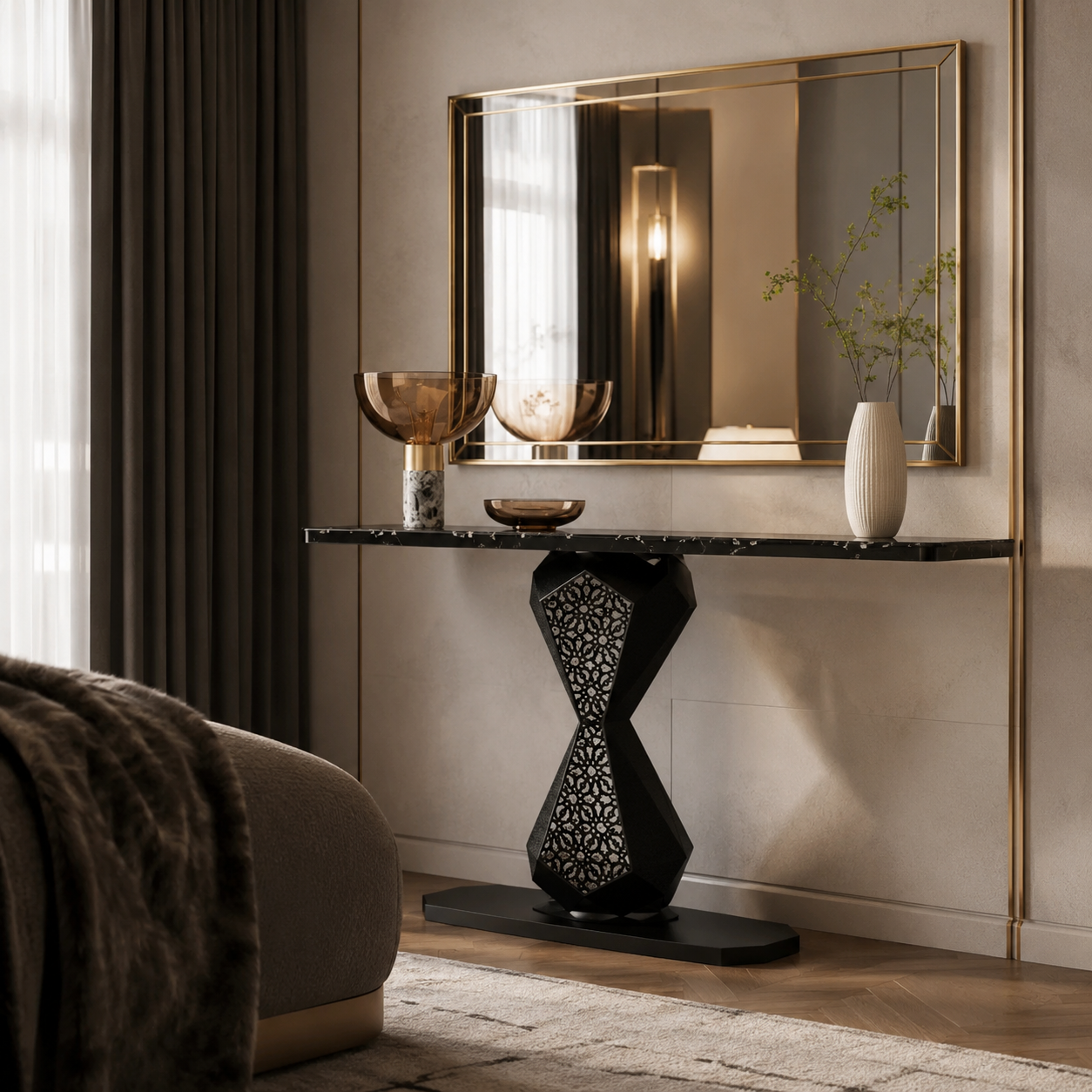 Luxury Marble Console Table for Living Room | Modern Entryway Table Decor (SS 304)