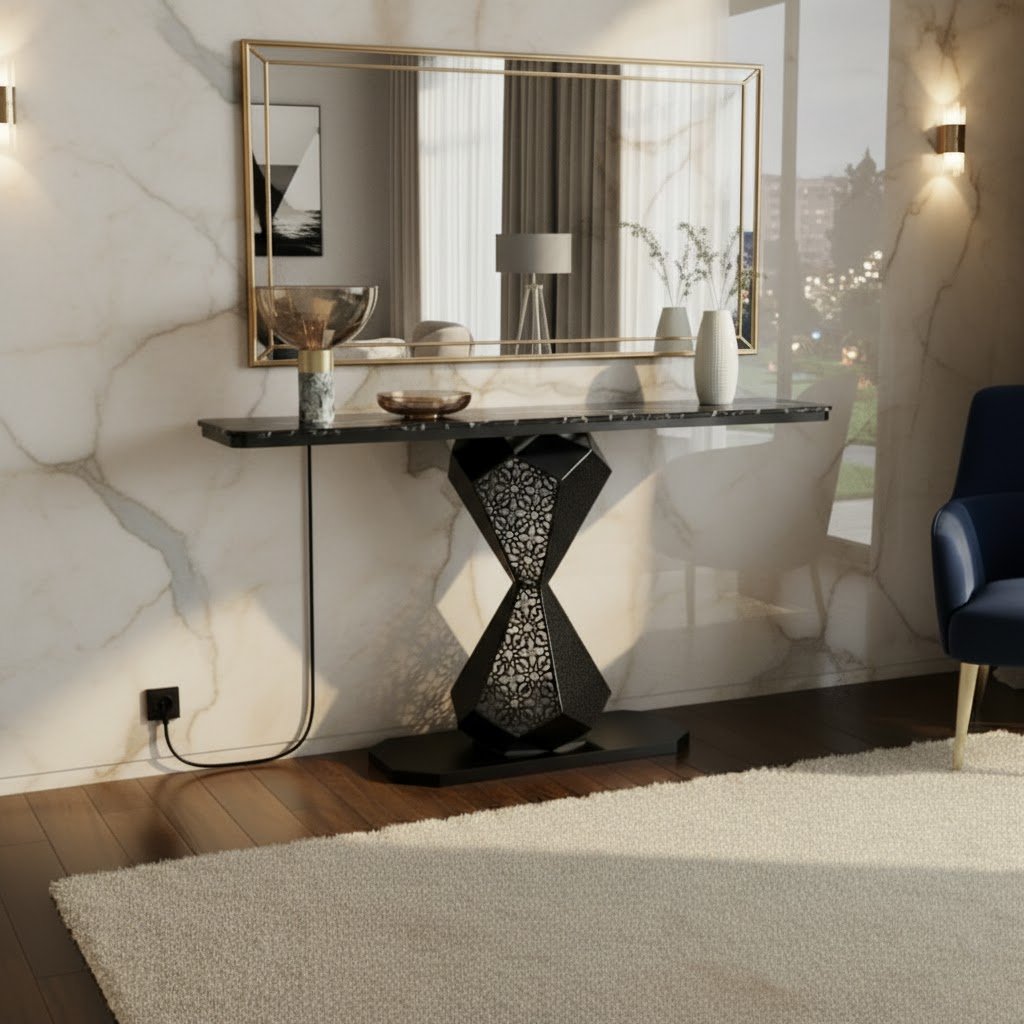 Luxury Marble Console Table for Living Room | Modern Entryway Table Decor (SS 304)