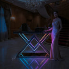 Designer Gold LED Console Table for Living Room Interiors (SS 304)