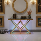Designer Gold LED Console Table for Living Room Interiors (SS 304)