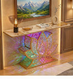 Lotus LED Console Table Gold | Premium Entryway Furniture (SS 304)