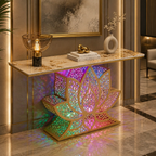 Lotus LED Console Table Gold | Premium Entryway Furniture