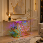 Lotus LED Console Table Gold | Premium Entryway Furniture