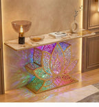 Lotus LED Console Table Gold | Premium Entryway Furniture (SS 304)